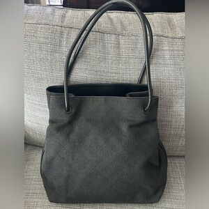 Gucci Black Denim Shoulder Bag - 100% Authentic